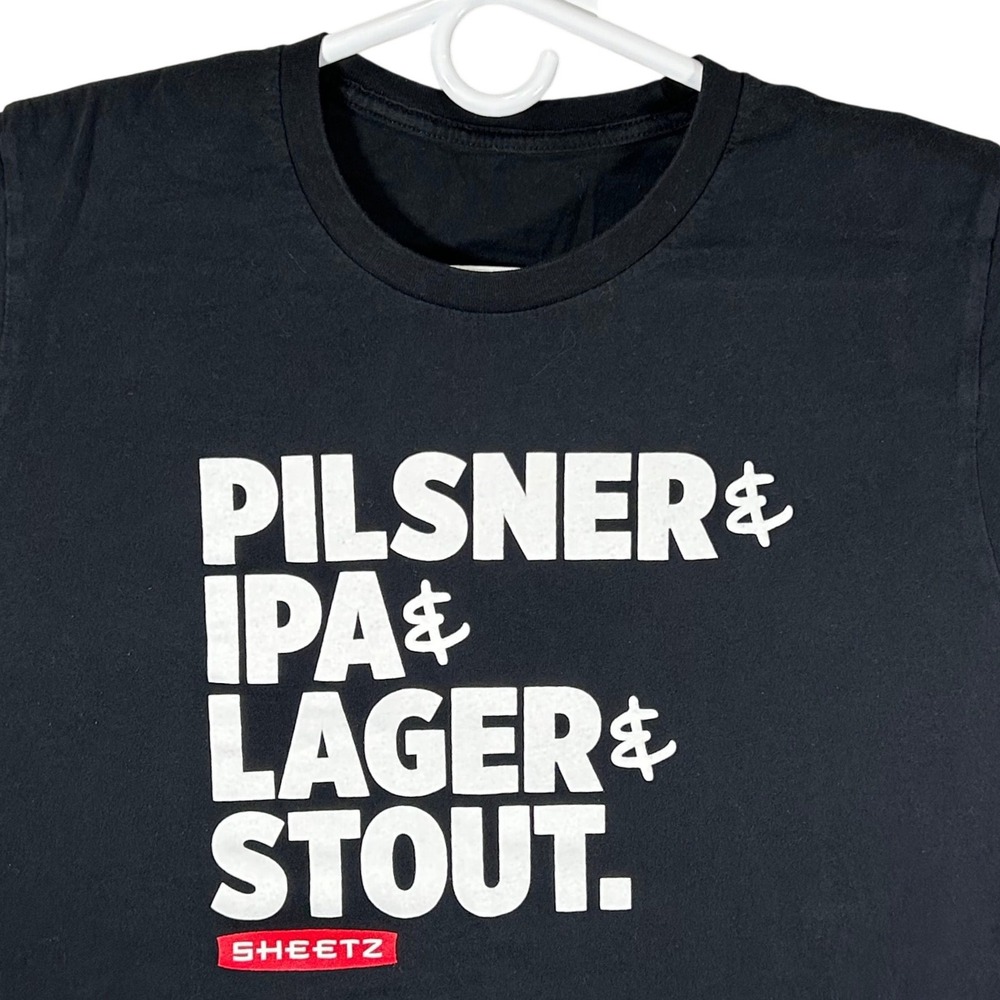 Sheetz Great Beer Run Employee Mens Black Graphic T-Shirt Pilsner IPA Stout L